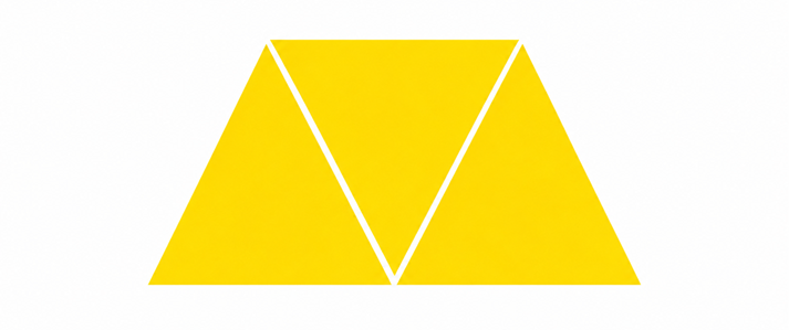 three yellow triangles joined to make a trapezoid